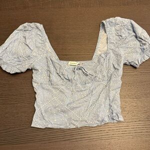 Idem Ditto Light Blue Floral Crop Top